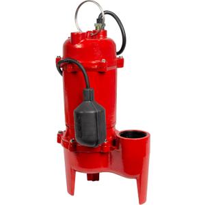 Red Lion RL-WC50TA 115 Volt, 1/2 HP, 5600 GPH Cast Iron Sewage Pump with Tethered Switch and 10-Ft. Cord, Red, 14942748
