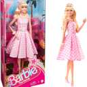 Barbie The Movie Doll, Margot Robbie as, Collectible Doll Wearing Pink and White Gingham Dress with Daisy Chain Necklace