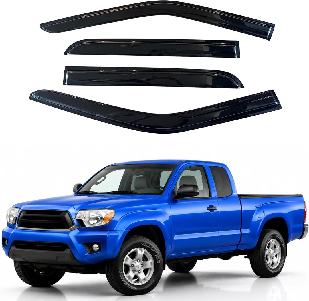 Window Visors Rain Guards for 2005-2015 Toyota Tacoma Access/Extended Cab