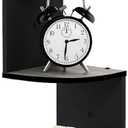 Furinno Rossi Wall Mount Floating Corner Shelf, 5-Tier Radial, French Oak Grey/Black