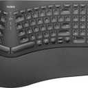 Nulea KM75 Advanced Ergonomic Wireless Keyboard and Mouse Combo, Comfortable Natural Typing, Palm Rest, Multi-Device (Bluetooth, 2.4G, Wired), Rechargeable, for Multi-OS, Windows, Mac, Android(Black) (A-Black)