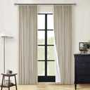 Neutral Pinch Pleated Linen Blackout Curtains 84 Inch Length 2 Panels Insulated Thermal Full Blackout Dual Layer Drapes for Bedroom Living Room Darkening Taupe Pinch Pleat Curtains with Hooks Rings (Burlywood Birch)