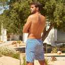 maamgic Mens Swim Trunks Quick Dry Swim Shorts with Mesh Lining Funny Swimwear Bathing Suits 7inch Blue Striped XX-Large
