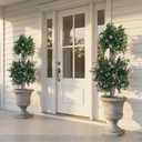Set of Two 37 Inch Artificial Topiary Tree, Purple Flower
UV Resistant, Fake Eucalyptus Plant, High Simulation PE Foliage Ball, Indoor Outdoor Use, Porch Garden Office Decor
