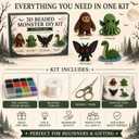 YADUO Tiny 3D Beaded Animal DIY Kit, Easy DIY Beading Embroidery Kit with 4 Cute Designs, Cute Bird & Animal Beading Craft Set, Handmade Bead Art Mosaic Kit for Adults,Beginners (Mysterious)