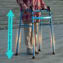 Foldable Stair Climbing Walker for Seniors, Adjustable Height Wheel-Free Walking Aid, Lightweight Aluminum Alloy Support Up to 300lbs, Portable Stair Assist Bar for Elderly & Mobility Impaired