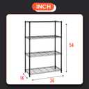 BestOffice Adjustable NSF-Certified Metal Shelf Wire Shelving Unit Storage for Small Places Restaurant Garage Pantry Kitchen Garage Rack (Black, 14" D x 36" W x 54" H), 14lx36wx54h