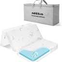 Pack and Play Mattress Pad, 38" x 26" Dual Sided Tri-fold Baby Mattress for Pack N Play, Portable Memory Foam Travel Foldable Crib Mattresses with Breathable Jacquard Cover