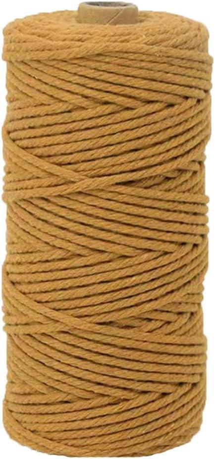 Earth Yellow Macrame Cotton Cord DIY Crafts Cord for Wall Hanging,Plant Hangers 4mmx109 Yards Earth Yellow Macrame Cotton Cord DIY Crafts Cord for Wall Hanging,Plant Hangers 4mmx109 Yards