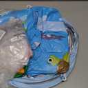 iGeeKid Baby Play Mat with Sprinkler, Inflatable Baby Pool Float with Canopy Backrest & Stackable Rings Water Sprinkler for Kids, Outdoor Water Play Toys for Toddlers Backyard Swimming Water Games (32 x 32 x 26 Inch)