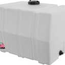 RomoTech 82123929 Horizontal Square Reservoir Water Tank, 100 Gallon, Made in USA, Natural Poly Tank For Non-Flammable Liquids, UV-Resistant, Ideal for Agricultural Use, RV Water Storage, White