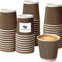 Gold Paper Coffee Cups 8oz 20-Pack | Disposable Hot Beverage Cups for Coffee, Tea, Cocoa, Espresso | Sturdy, Insulated & Leak-Resistant