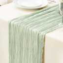 Le courant 10Ft Cheesecloth Table Runner, Rustic Boho Gauze Cheese Cloth Runner Table Runner for Weddings Bridal Baby Shower Birthday Holiday Parties Home Decor, Sage Green (10ft x 1pc)