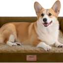 Dog Bed Medium Size Dog-Orthopedic Waterproof Bed for Dogs,Foam Couch Sofa with Washable Removable Cover & Non-Slip Bottom-Brown