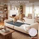 decorUhome Fuzzy Pet Couch Cover for Dogs, Non-Slip Sofa Covers for Sofa Couch Arm, Soft Thick Furniture Couch Protector, Washable Sofa Slipcovers, Dark Grey, 27.6" x 27.6"