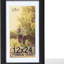 KTKDE 12x24 Picture Frame,Poster Frame Display Pictures 10 x20 with Mat or 12x24 Without, Tempered Glass,24 by 12 Black Wooden Frame Wall Gallery Photo Frame best gift
