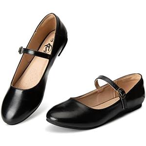 Trary Mary Jane Ballet Flats, Black Flats for Women, Ankle Strap Dressy Comfortable Flats, Size 8,5