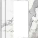 Gray White Marble 1 Gang Single Rocker Decorative Electrical Wall Plate Light Switch Cover Grey Outlet Faceplate Switchplate Receptacle Cover For Kitchen Home Office Room