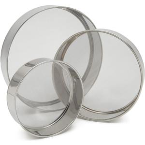 Juvale 3-Piece Fine Mesh Sieve Strainer Set, Stainless Steel Professional Round Flour Sifters for Baking (3 Sizes) - Flour Sifter - Fine Mesh Strainer