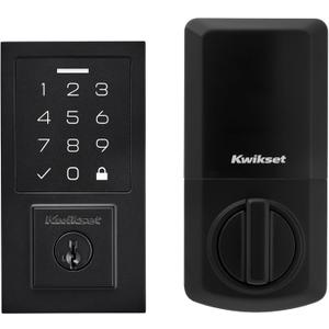 Kwikset SmartCode 270 Keyless Entry Electronic Touchpad Deadbolt Door Lock with Auto-Lock, Custom User Codes, Advanced Security in Matte Black Contemporary