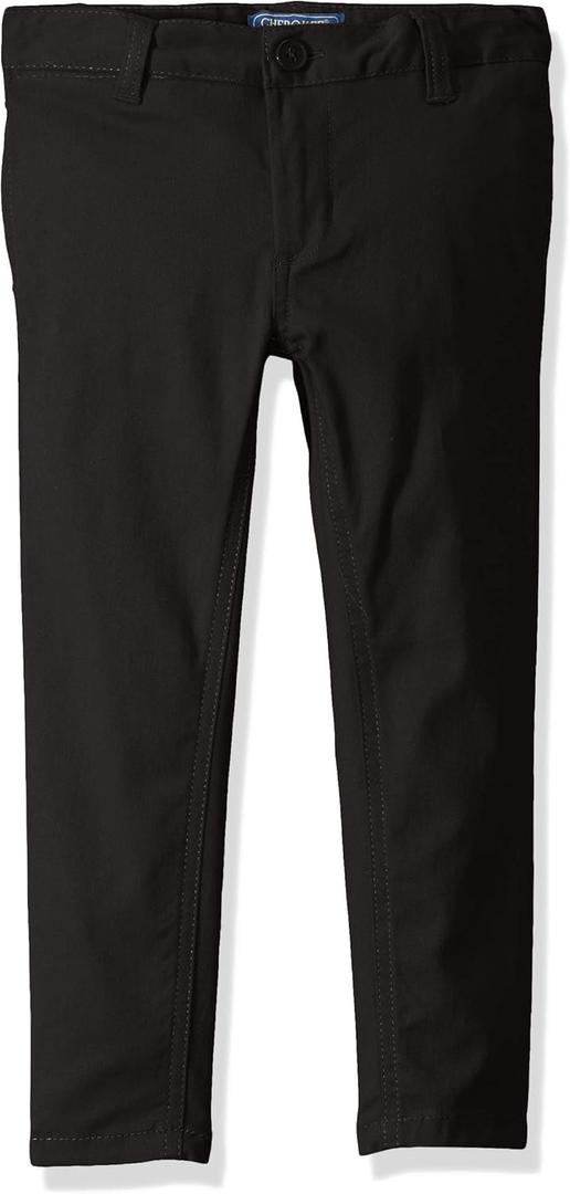 Cherokee Girls' Skinny Stretch Twill Pant (4, Black)