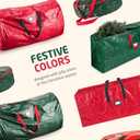 ZOBER Upright Christmas Tree Storage Bag With Drawstring Hem- Fits 9 Ft Trees - Plastic, Waterproof Christmas Tree Bag For Storage Box For Xmas - Strong, Durable Handles - Green