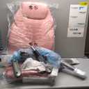 Office Desk Chair, Ergonomic Computer Chair with Padded Flip-Up Arms and Adjustable Lumbar Support, PU Leather Executive Chair with Tilt Lock and 360° Swivel Rolling Wheels for Work, Study, Pink