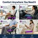 Premium Gel Seat Cushion for Office Chair Ergonomic Honeycomb Design Purple Pillow for Home Dining Car Wheelchair Long Sitting Travel 17.5" L × 15.5" W × 1.5" H Honeycomb Pressure Relief Cushion
