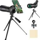 K&F Concept 20-60x60 Spotting Scopes for Target Shooting, Waterproof Spotter Scope with Tripod & Phone Adapter, 131-66ft/1000yds BAK4 45Angled Eyepiece Range Scope for Bird Watching Wildlife Hunting