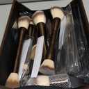 MAANGE 20 Pcs Makeup Brushes with Gift Box, Double-End Multi-functional Makeup Brushes for Blending Liquid Powder Concealer Cream Blush Buffe,CoffeeBrown