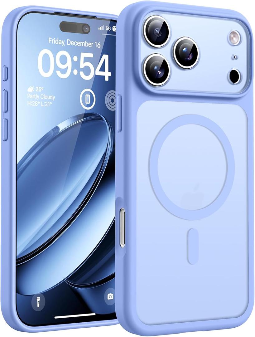 TOCOL for iPhone 17 Pro Max Case, Compatible with Magsafe Charger, Full Camera Protection, Translucent Matte for iPhone 17 Pro Max Phone Case 6.9 inch (Light Blue)