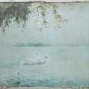 Creative Co-Op Vintage Swans Wood Framed Wall Dcor, 37.5"L x 31.5"W