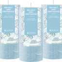 Simply Soson 3x6 inch Light Blue Rustic Sea Salt and Driftwood Pillar Scented Candle - 3 Pack - for Home Decor, Aromatherapy, Weddings, Restaurants, Spa,