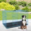 BestPet | Dog Crate | 36" | Blue | Foldable Metal Kennel with Double Doors