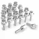 M12x1.25 ONE-Piece Design Conical Seat Wheel Lug Bolts 20pcs ET Chrome Studs Set Shank Length 28mm, 19mm Hex Compatible with 2015-2022 Je/ep Renegade, 2018-2022 Compass, 2014-2022 Cherokee
