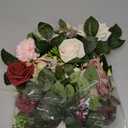 5FT Artificial Rose Flower Burgundy Fake Floral Garland for Wedding Ceremony Backdrop Arch Flowers Table Centerpieces Decorations (Burgundy & Ivory Cream)