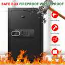 5.1 Cuft Large Home Safes Water and Fireproof with Digital Keypad & Key Lock, Fire Security Safes with 3 Removable Shelves, Anti-Pry Safe Box for Money Documents Jewelry, 23.62"H x14.96"W x 12.2"D