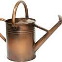 Yourjoy Galvanized Metal Watering Can, One Gallon Watering Cans for Outdoor Indoor Garden Plants Watering with Luminous Panit (Retro Coppery)