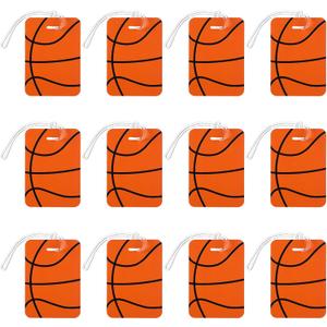 Fuyoooo 12 Pcs Luggage Tags Travel Suitcase Labels ID Label for Gear Bag, Plastic Backpack Tag Gifts for Players, 4" x 2.75"