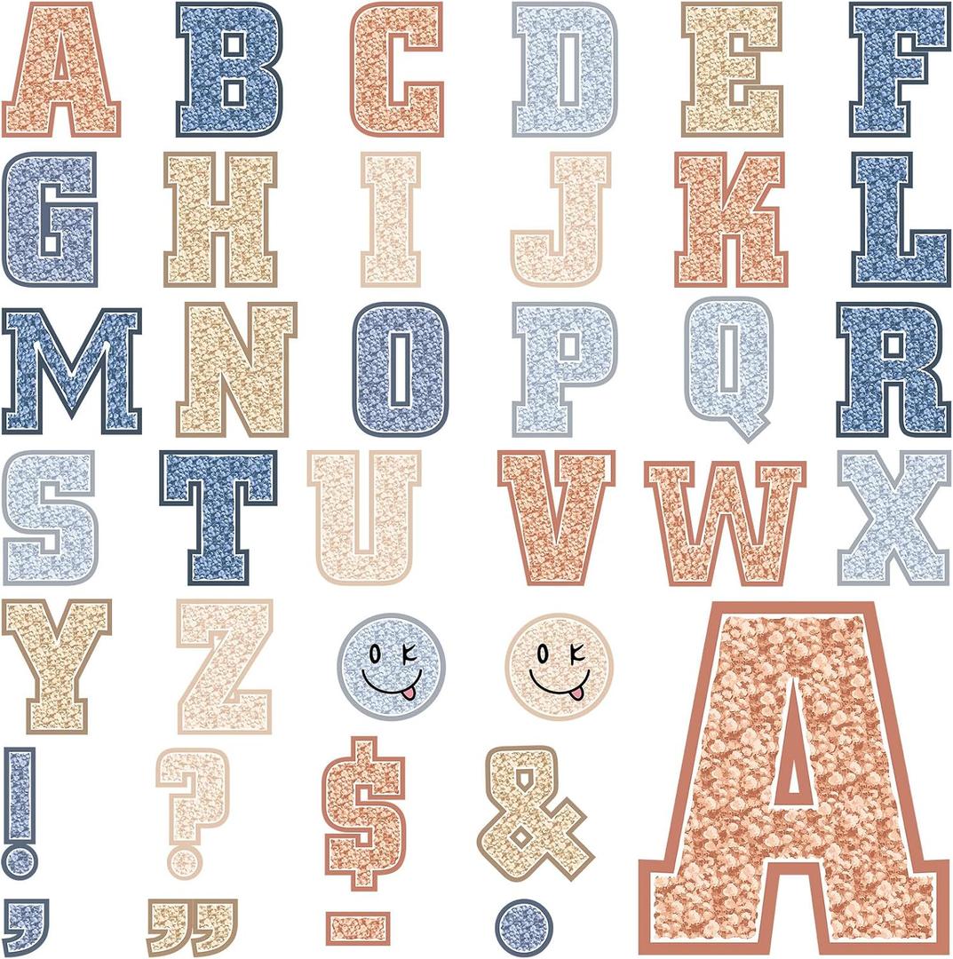 136 Pcs 12 in Extra Large Bulletin Board Letter Classroom Wall Decor Big Alphabet Letter Cutout Sticker Punctuation with Adhesive Dot Colorful Poster Back to School Education Learning Tool(Morandi)