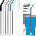 30 oz Straight Metal Straws with Silicone Tip for 30 oz Tumbler, 6 Pcs Stainless Steel Reusable Drinking Metal Straw for YETI, STANLEY, US Acrylio, BJPKPK, Simple Modern and so on (1)