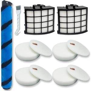 Leemone AZ2002 Filter Replacement Accessories for Shark AZ2002 AZ2000 AZ2000W Vertex DuoClean PowerFin Upright Vacuum, 2 Post-Motor Filters, 4 Foam & Felt Filters, 1 Soft Brushroll