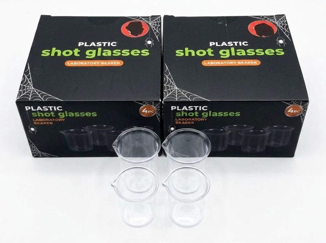 Plastic Shot Glasses Laboratory Beaker 8Pc 2 Pack