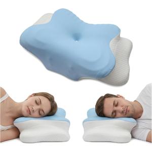 Cervical Pillow for Neck Pain Ergonomic Memory Foam Bed Pillow for Side and Back Sleepers with Adjustable Height, Breathable Cooling Cover Orthopedic Support for Spine Alignment