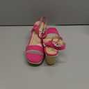 mysoft Women's Platform Espadrille Wedge Sandals Square Open Toe Ankle Strap Buckle Casual Summer Dressy Sandals (10, Hot Pink)