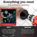 Drill Brush Attachments for Cleaning [Set of 6] Universally Cleans Cars, Rims, Upholstery, Tiles, and More I Brush Drill Attachment for Cleaning I Drill Brush for Car Detailing (Red-White-Black)