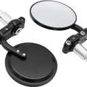 Universal Black 3" Round 7/8" motorcycle mirrors for handlebars Handle Bar End Rearview Convex Mirrors Inceased Vision Side for For Harley Davidson Honda Indian Kawasaki Suzuki Triumph and Yamaha