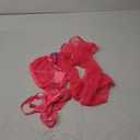 Avidlove Sexy Lingerie Set Rave Outfits For Women Fishnet Long Sleeve Crop Top Sheer Bra and Panty 3 Piece (Small, Neon Pink)