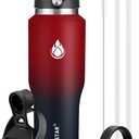 SENDESTAR 40oz Water Bottle Wide Mouth Stainless Steel Vacuum Insulated Double Wall with Straw Lids Fit in Any Car Cup Holder