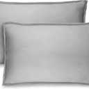 Bare Home Queen Pillow Sham Covers - Set of 2 - Premium 1800 Ultra-Soft Microfiber - Double Brushed - Bed Pillow Shams - Pillows Not Included (Set of 2, Light Grey)